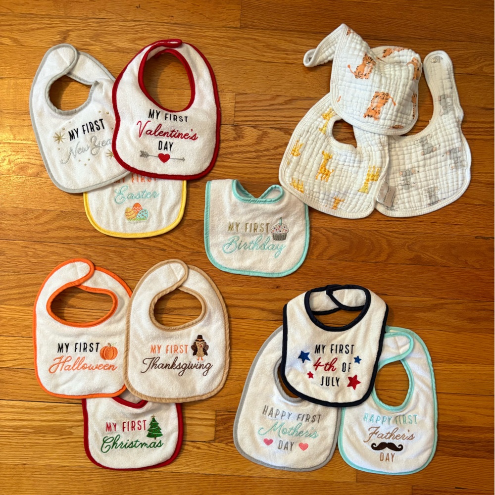 aden + anais Essentials Baby Bibs - White and Yellow